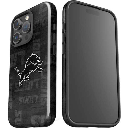 NFL Detroit Lions Black & White iPhone 16 Pro Impact Case